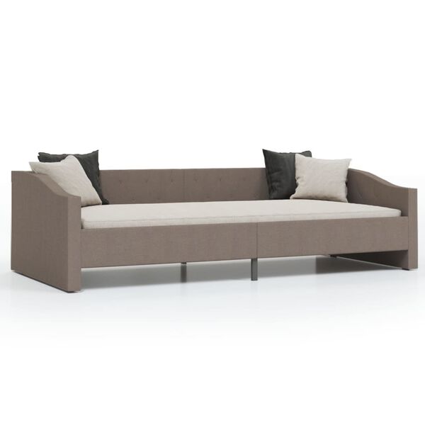 vidaXL Slaapbank met USB stof taupe 90x200 cm