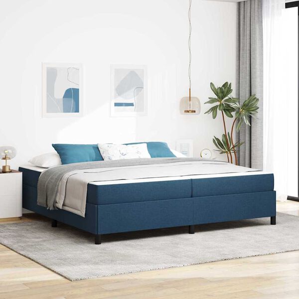 vidaXL Boxspringbed met matras Blauw 200 x 200 cm Stof