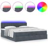 vidaXL Ottoman bed met matrassen en LED's 200x200cm fluweel