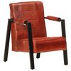 vidaXL Fauteuil 60x80x87 cm echt geitenleer donkerbruin