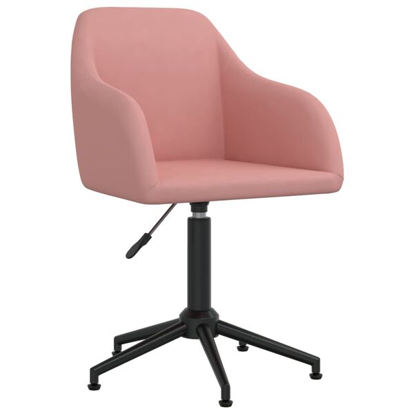 vidaXL Eetkamerstoelen draaibaar 2 st fluweel roze
