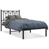 vidaXL Bedframe met hoofdbord metaal zwart 90x190 cm