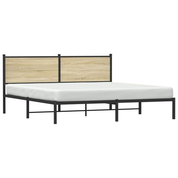 vidaXL Bedframe zonder matras metaal sonoma eikenkleurig 183x213 cm