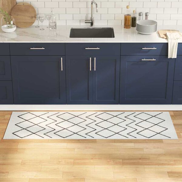 vidaXL Keuken Vloerkleed Wit 180 x 60 cm Fluweel