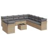 vidaXL 12-delige Loungeset met kussens poly rattan beige