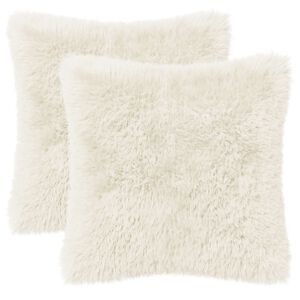 vidaXL Kussensloop 2 pcs HEERLEN Wit 30 x 30 cm PV Fleece