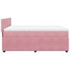 vidaXL Boxspring met matras fluweel roze 140x190 cm