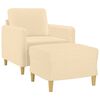vidaXL Fauteuil met voetenbank 60 cm stof cr&egrave;mekleurig