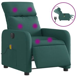 vidaXL Massagestoel elektrisch verstelbaar stof donkergroen
