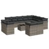 vidaXL 13-delige Loungeset met kussens poly rattan grijs