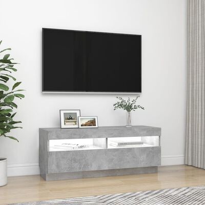 vidaXL Tv-meubel met LED-verlichting 100x35x40 cm betongrijs