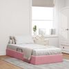 vidaXL Opslag bed met opslag Roze 90 x 190 cm Fluweel