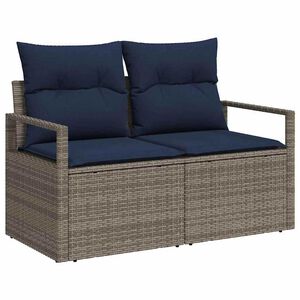 vidaXL Tuinbank met kussen 120 x 62 x 69 cm poly rattan