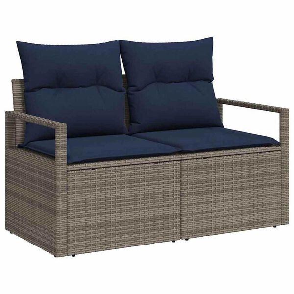 vidaXL Tuinbank met kussen 120 x 62 x 69 cm poly rattan