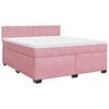 vidaXL Boxspring met matras fluweel roze 180x200 cm
