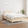 vidaXL Boxspring met matras stof cr&egrave;mekleurig 120x190 cm