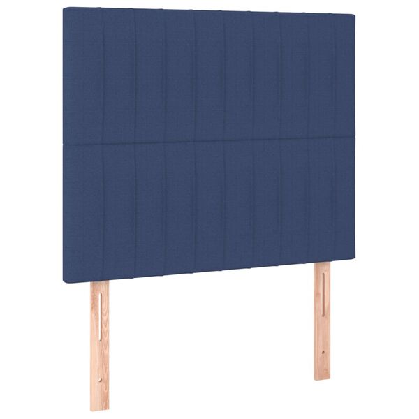 vidaXL Hoofdbord blauw 100x5x118/128 cm stof