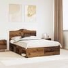vidaXL Bedframe met hoofdeinde Oudhout 160 x 200 cm Massief grenenhout