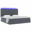 vidaXL Opbergbed met LED met matras Donkergrijs 200 x 200 cm Fluweel