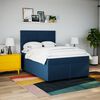 vidaXL Boxspring met matras stof blauw 140x200 cm