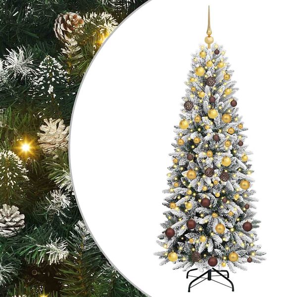vidaXL Kunstkerstboom Wit 180 cm PVC en Plastic en Staal en PE