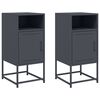 vidaXL Nachtkastjes 2 st 36x39x78 cm staal antracietkleurig