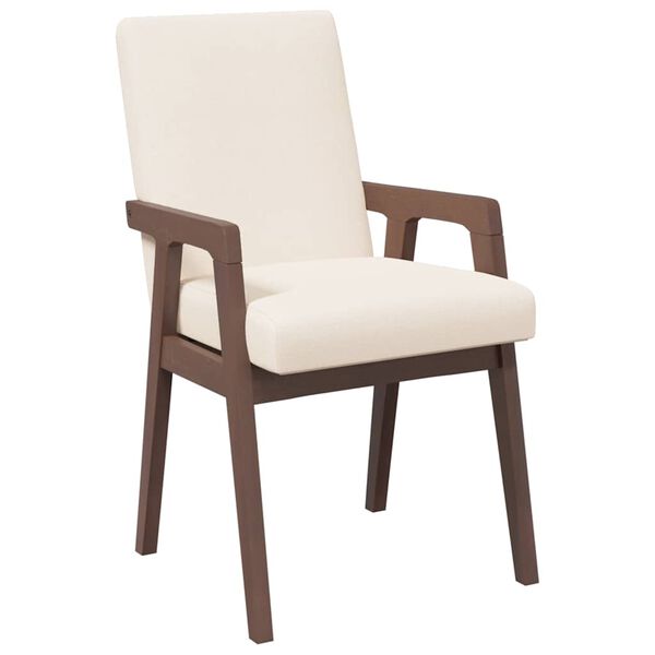 vidaXL Eetkamerstoelen met kussens 2 stuks bruin massief hout rubber