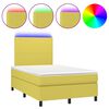 vidaXL Boxspring met matras en LED stof groen 120x200 cm