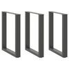 vidaXL Eettafelpoten 3 st U-vormig 70x(72-73) cm staal antraciet