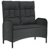 vidaXL Tuinbank verstelbaar met kussens 107 cm poly rattan zwart