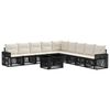 vidaXL Tuinbankenset 10 st Zwart en Cream Wit poly rattan