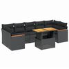 vidaXL 8-delige Loungeset met kussens poly rattan zwart