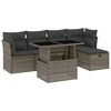 vidaXL 6-delige Loungeset met kussens poly rattan grijs