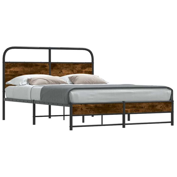 vidaXL Bedframe zonder matras bewerkt hout gerookt eiken 120x190 cm