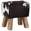 vidaXL Bank 40 x 30 x 45 cm Echt Leer Zwart en Wit