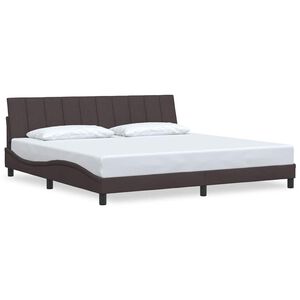 vidaXL Bedframe zonder matras "Hanko" stof donkerbruin 200x200 cm