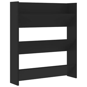 vidaXL Wandschoenenkast 80x18x90 cm bewerkt hout zwart