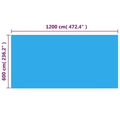 vidaXL Zwembadhoes rechthoekig 1200x600 cm PE blauw