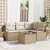 vidaXL Bankstel 5 pcs Beige poly rattan