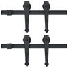 vidaXL Hardwaresets voor schuifdeuren 2 st 200 cm staal zwart