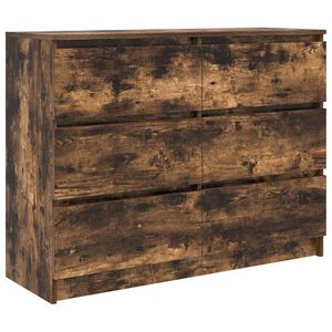 vidaXL Dressoir 100x35x76 cm bewerkt hout gerookt eikenkleurig