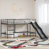 vidaXL Kinder loft bedframe met glijbaan Zwart en Anthraciet