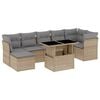 vidaXL 8-delige Loungeset met kussens poly rattan beige