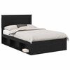 vidaXL Bedframe met lade Effen Zwart 120 x 190 cm Massief grenenhout