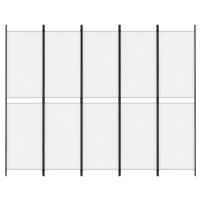 vidaXL Kamerscherm met 5 panelen 250x200 cm stof wit