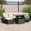 vidaXL 7-delige Loungeset met kussens poly rattan zwart