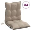 vidaXL Stoelkussens 4 st lage rug oxford stof taupe