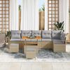 vidaXL Tuin Sofa Set met kussen met opslag 9 pcs Beige en Licht Grijs