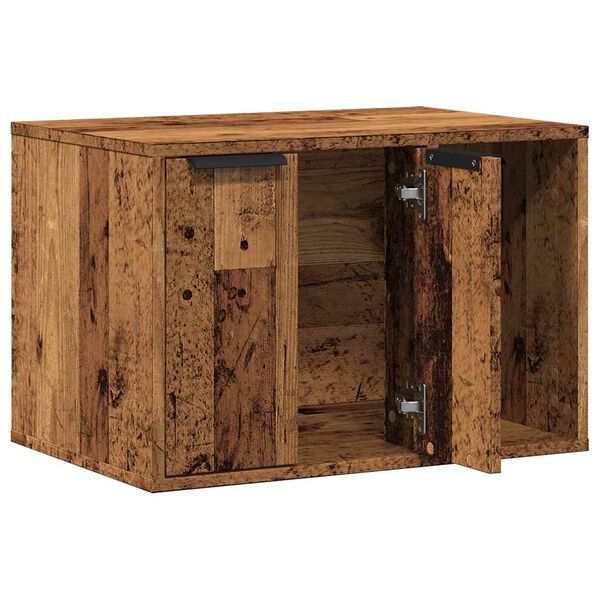 vidaXL Kattenbakkast 60x40x40 cm bewerkt hout oud houtkleurig