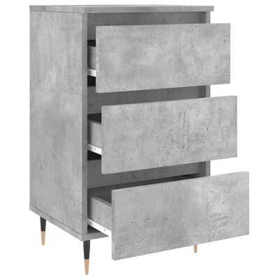 vidaXL Nachtkastje 40x35x69 cm bewerkt hout betongrijs